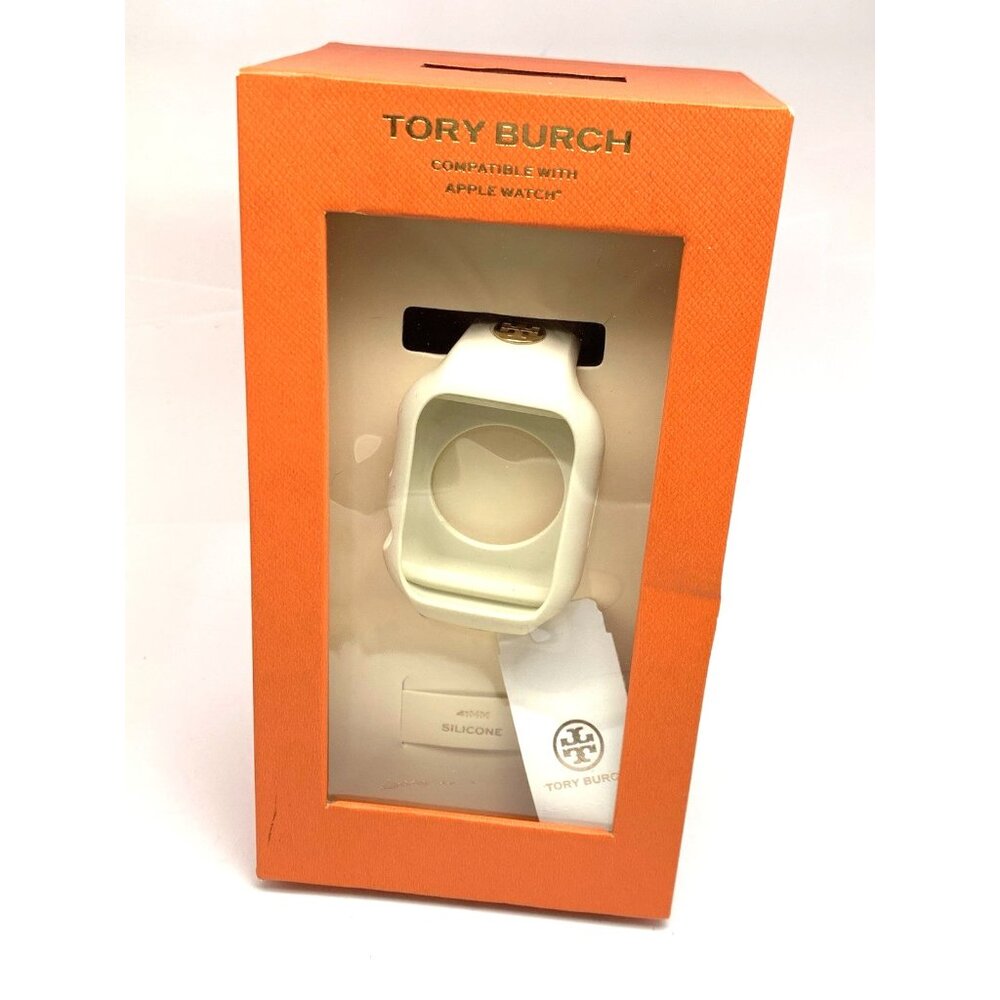 Tory Burch White Silicone Apple Watch Case and Band